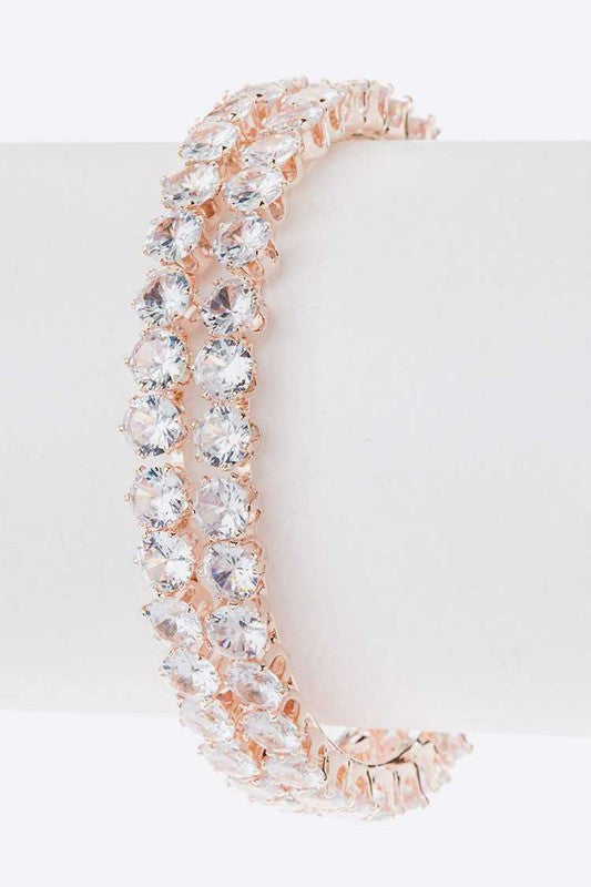CZ Double Row Bridal Bracelet